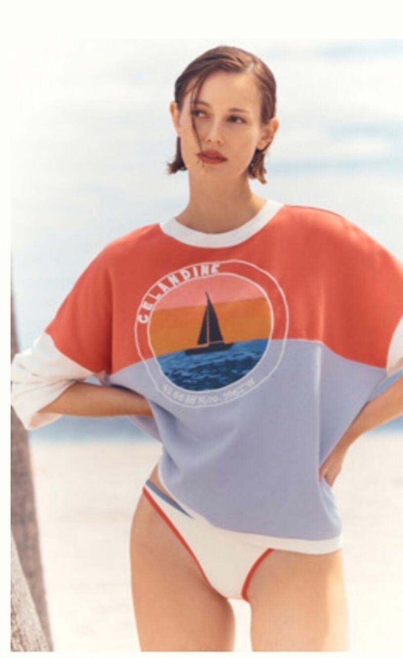 NWT Anthropologie Celandine Cotton Blend Embroidered Sweatshirt | Size M